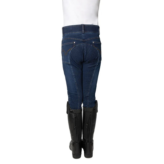 Hy Equestrian Elevate Mizs Style Denim Breeches - Dark Blue