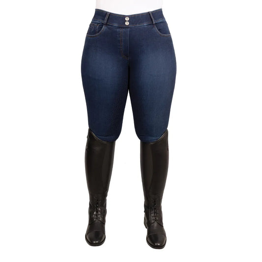 Hy Equestrian Elevate Style Denim Breeches - Dark Blue