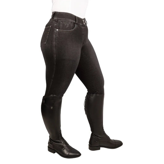 Hy Equestrian Elevate Style Denim Breeches - Black
