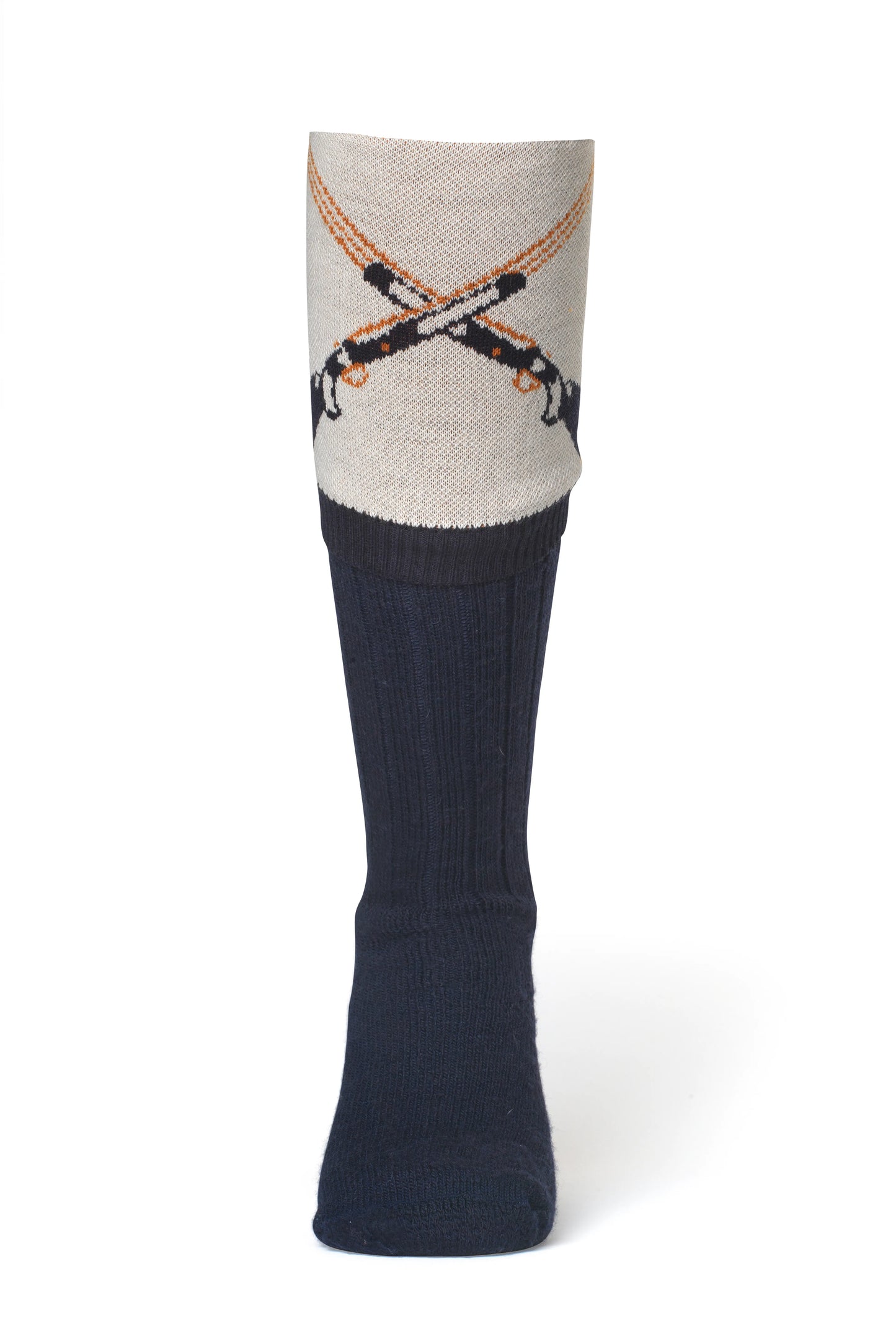 Waring Brooke Crossed Gun Socks - Navy Taupe