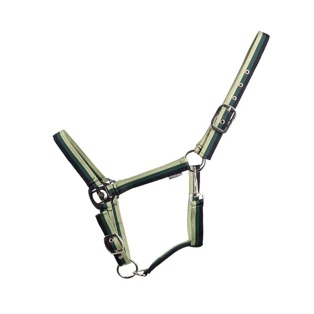 Hy Equestrian Trinity Head Collar - Navy/Green/Light Green
