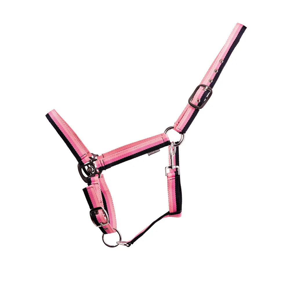 Hy Equestrian Trinity Head Collar - Navy/Pink/Light Pink