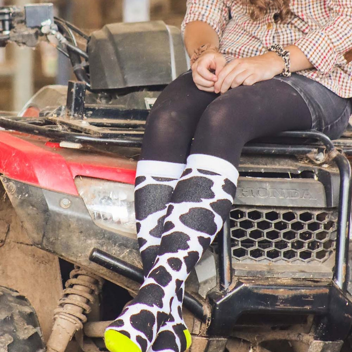 Bartleby Funky Welly Socks Ladies Cow Patch