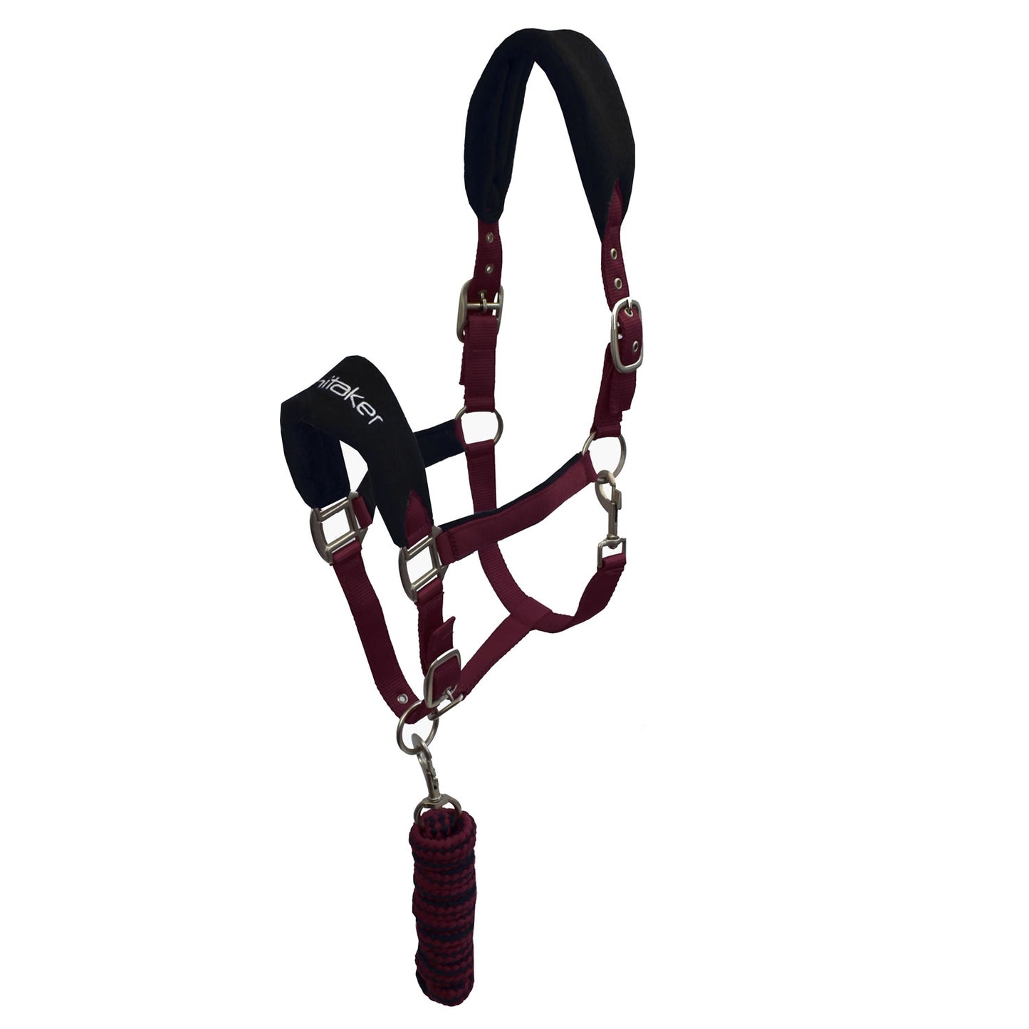 Whitaker Club Headcollar & Leadrope Set - Burgundy