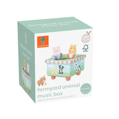 Farm Animal Wooden Music Box