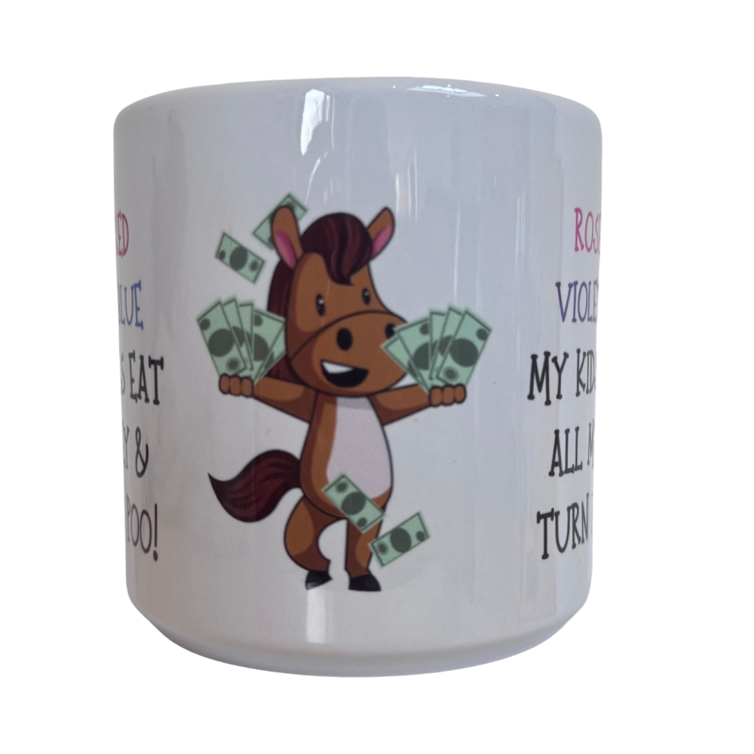 *Personalised* Ponies/Horses Turn Money to Poo Mug