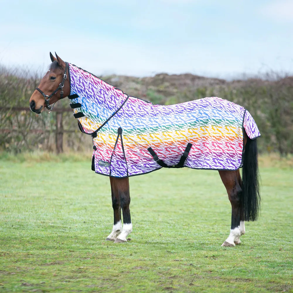 StormX Original Zebra Rainbow Print Fly Rug