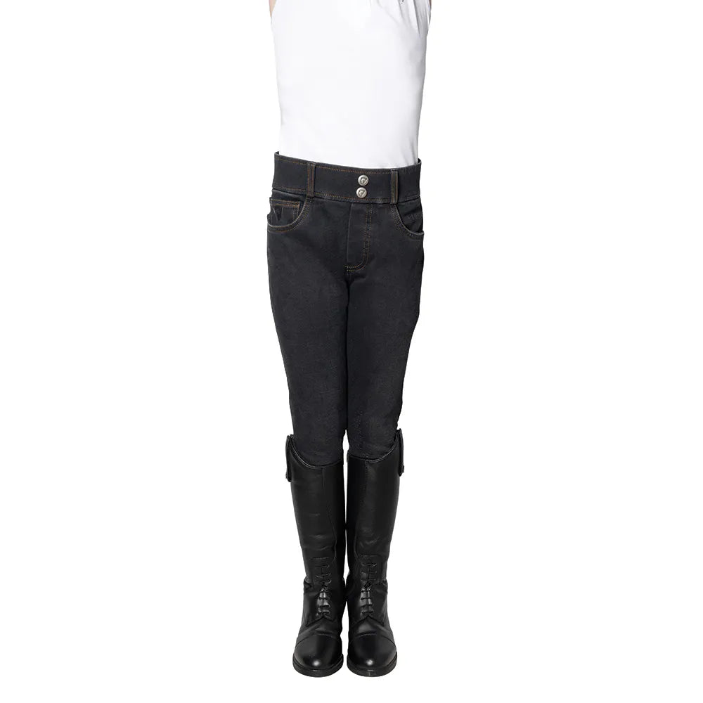 Hy Equestrian Elevate Mizs Style Denim Breeches - Black