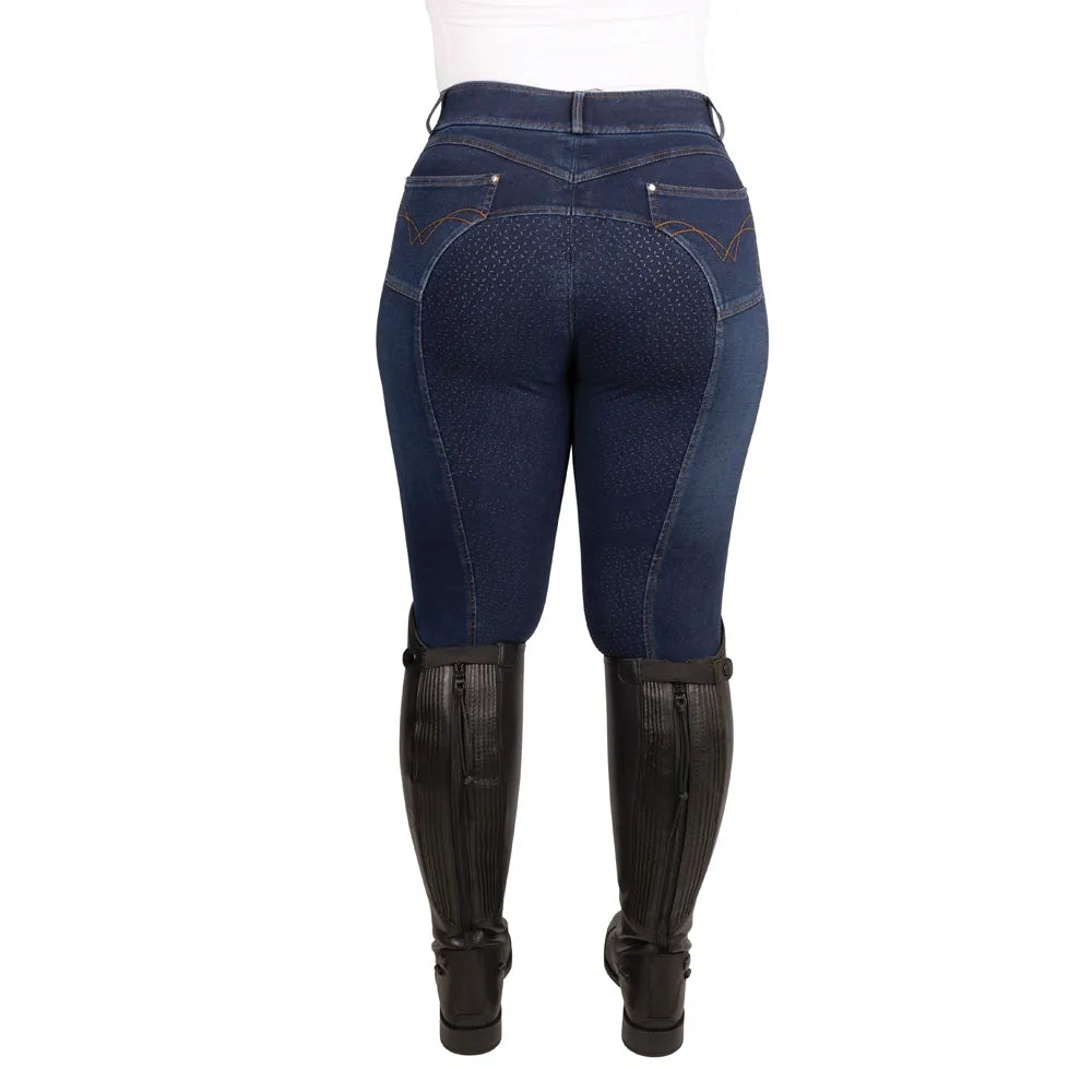 Hy Equestrian Elevate Style Denim Breeches - Dark Blue
