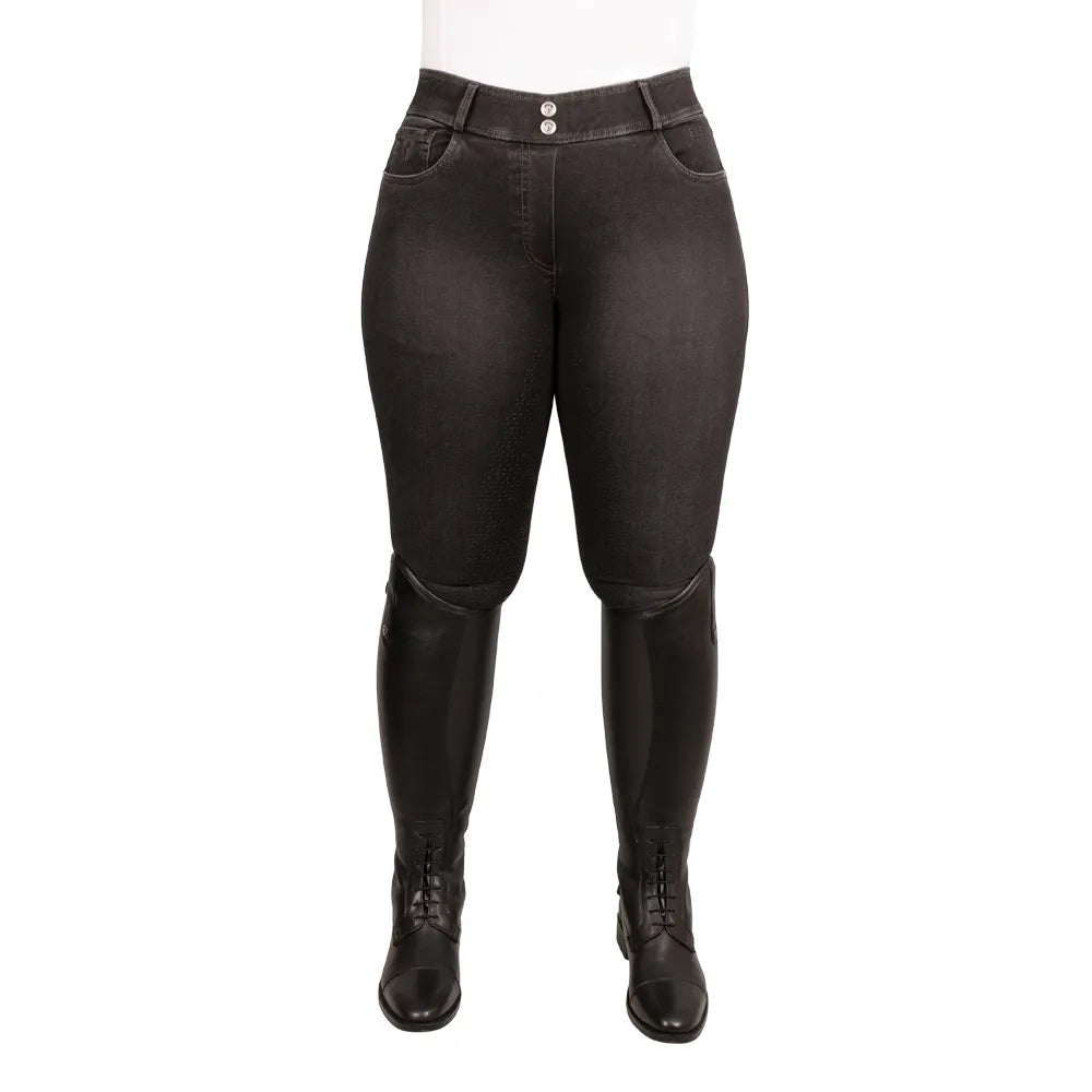 Hy Equestrian Elevate Style Denim Breeches - Black