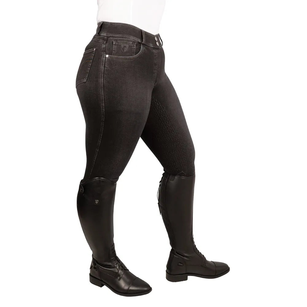Hy Equestrian Elevate Style Denim Breeches - Black