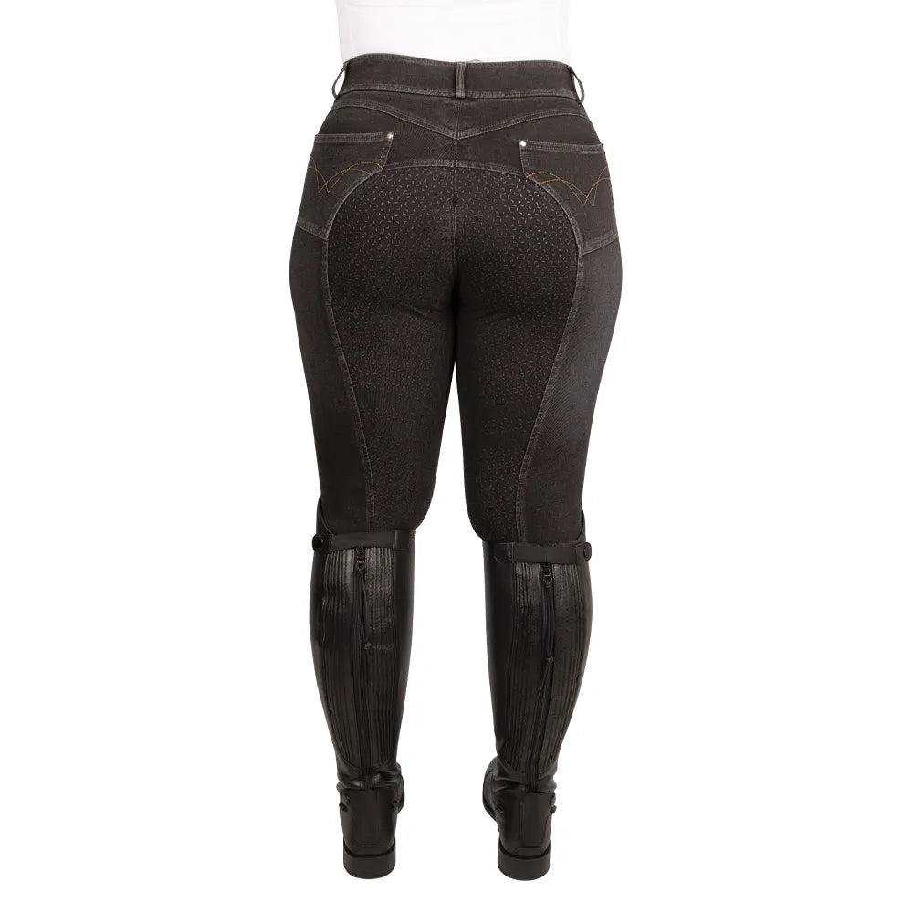 Hy Equestrian Elevate Style Denim Breeches - Black