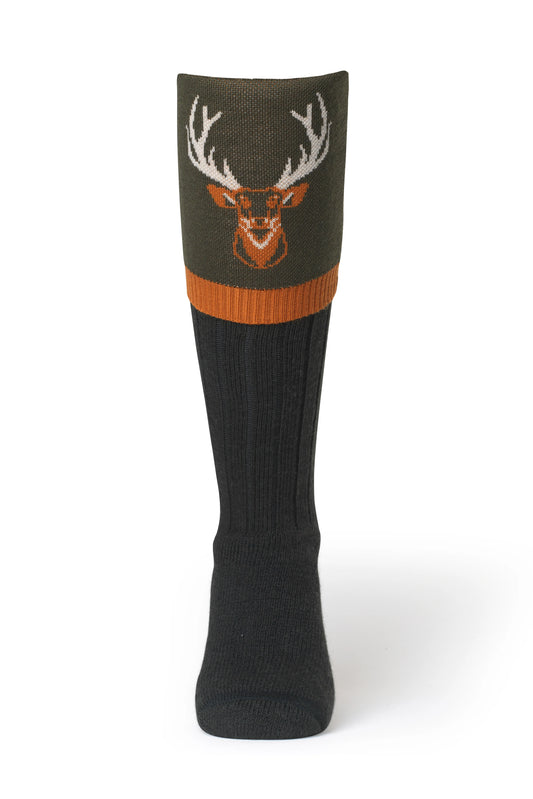 Waring Brooke Majestic Stag Socks - Olive