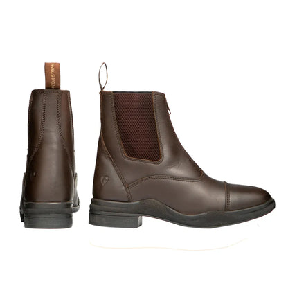 Hy Equestrian Fleece Lined Wax Leather Zip Jodhpur Boot