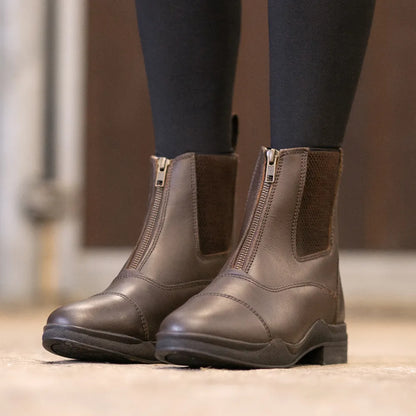 Hy Equestrian Fleece Lined Wax Leather Zip Jodhpur Boot