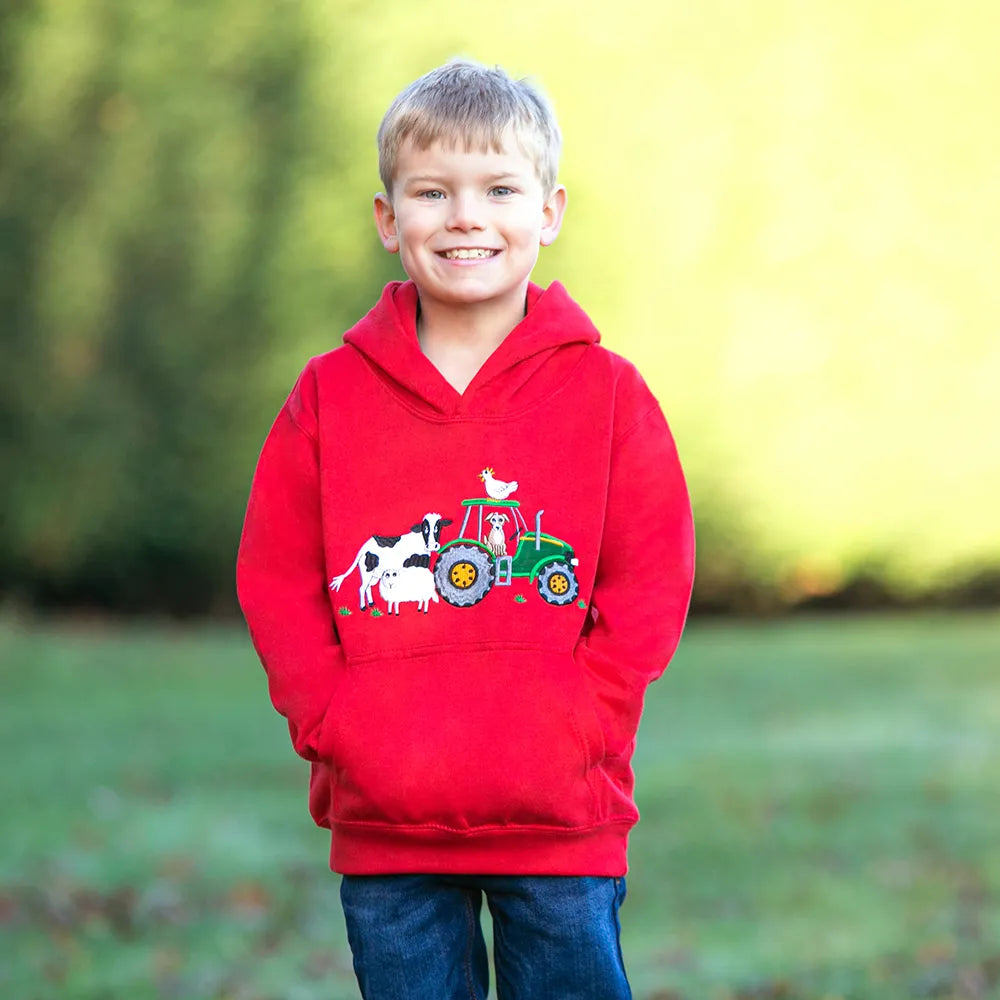 British Country Collection Farmyard Childrens Applique Hoodie