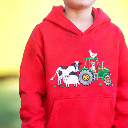 British Country Collection Farmyard Childrens Applique Hoodie