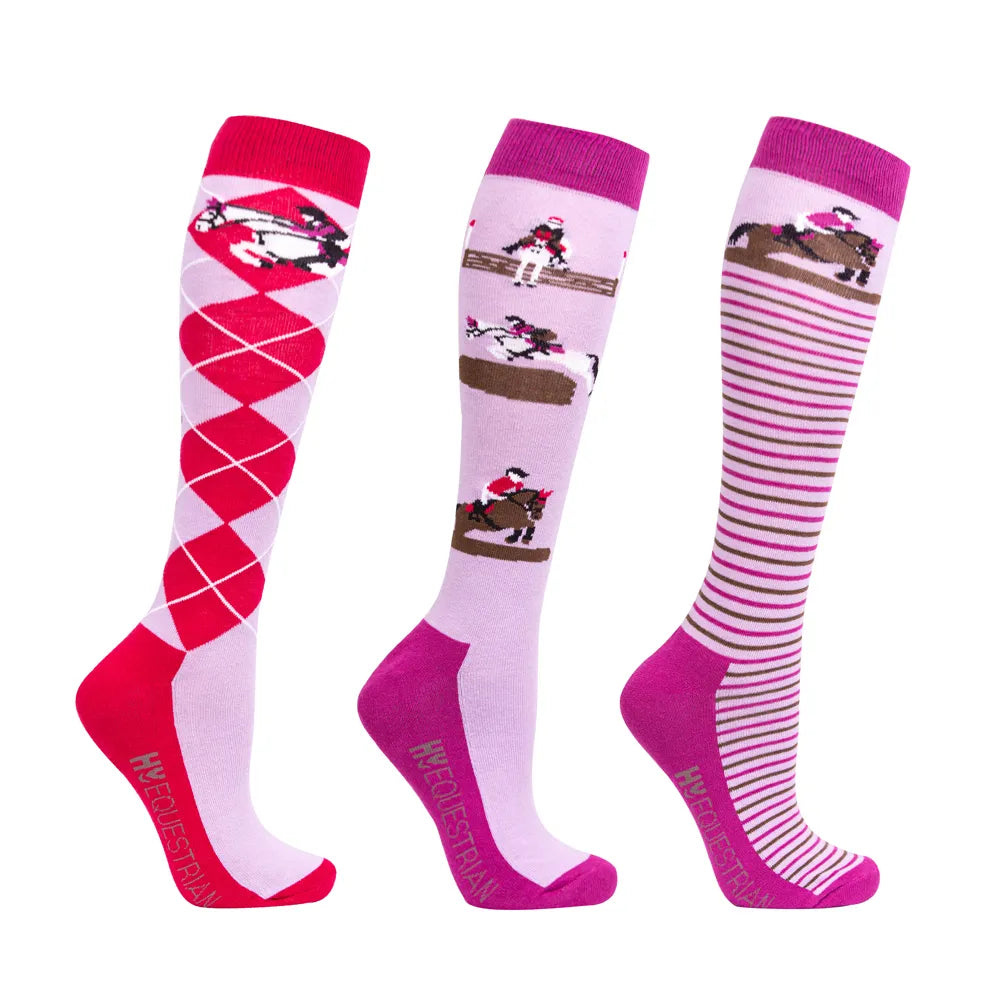 Women's Hy Equestrian Cross Country Socks (Pack of3)