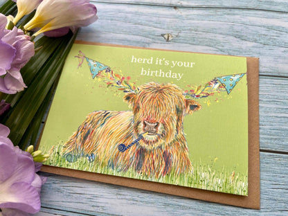 Herd it's your birthday | Highland Cow Gift Card