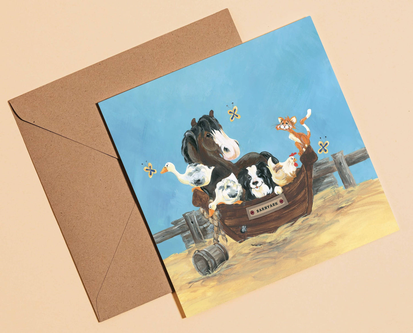 Barnyark - Square Farm Animals Greetings / Birthday Card