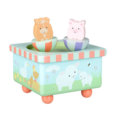 Farm Animal Wooden Music Box