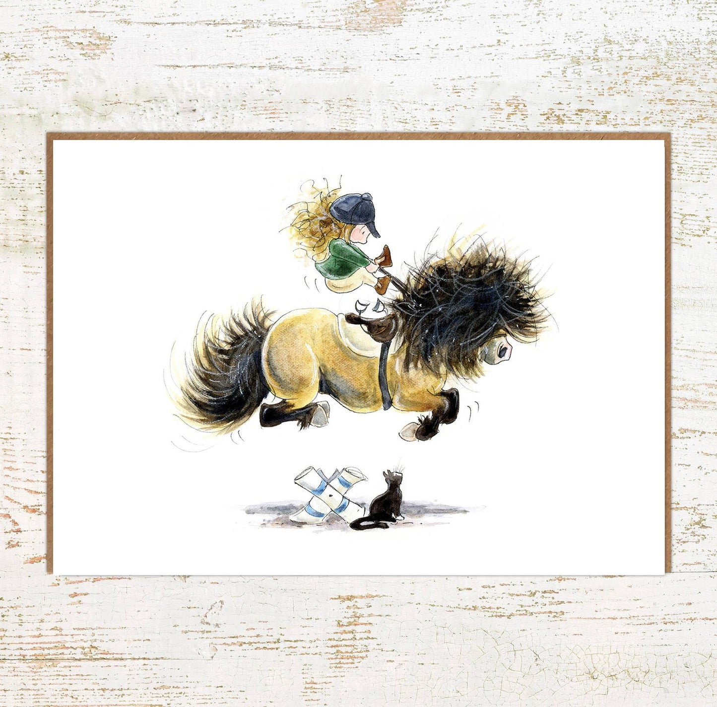 Cat Leap - Funny Pony Birthday & Greetings Card