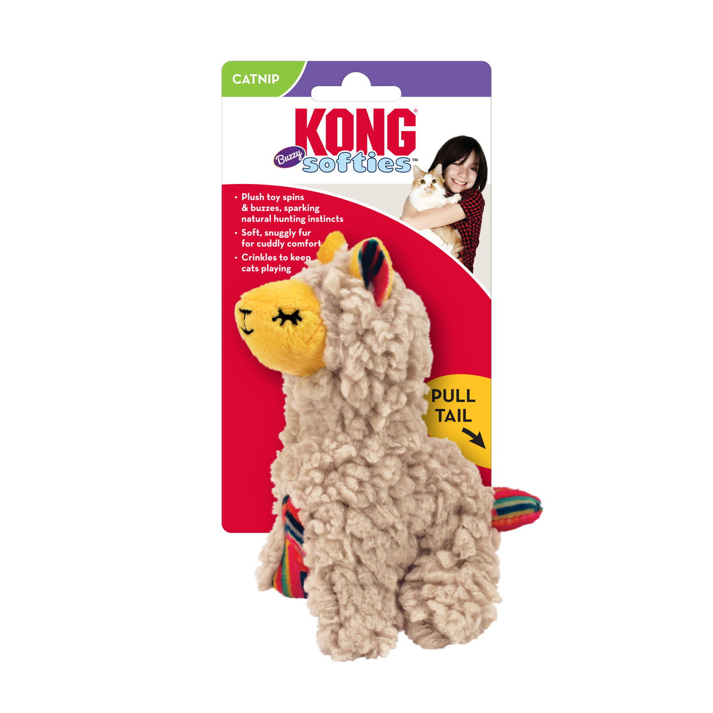 KONG Cat Softies Buzzy Llama Toy