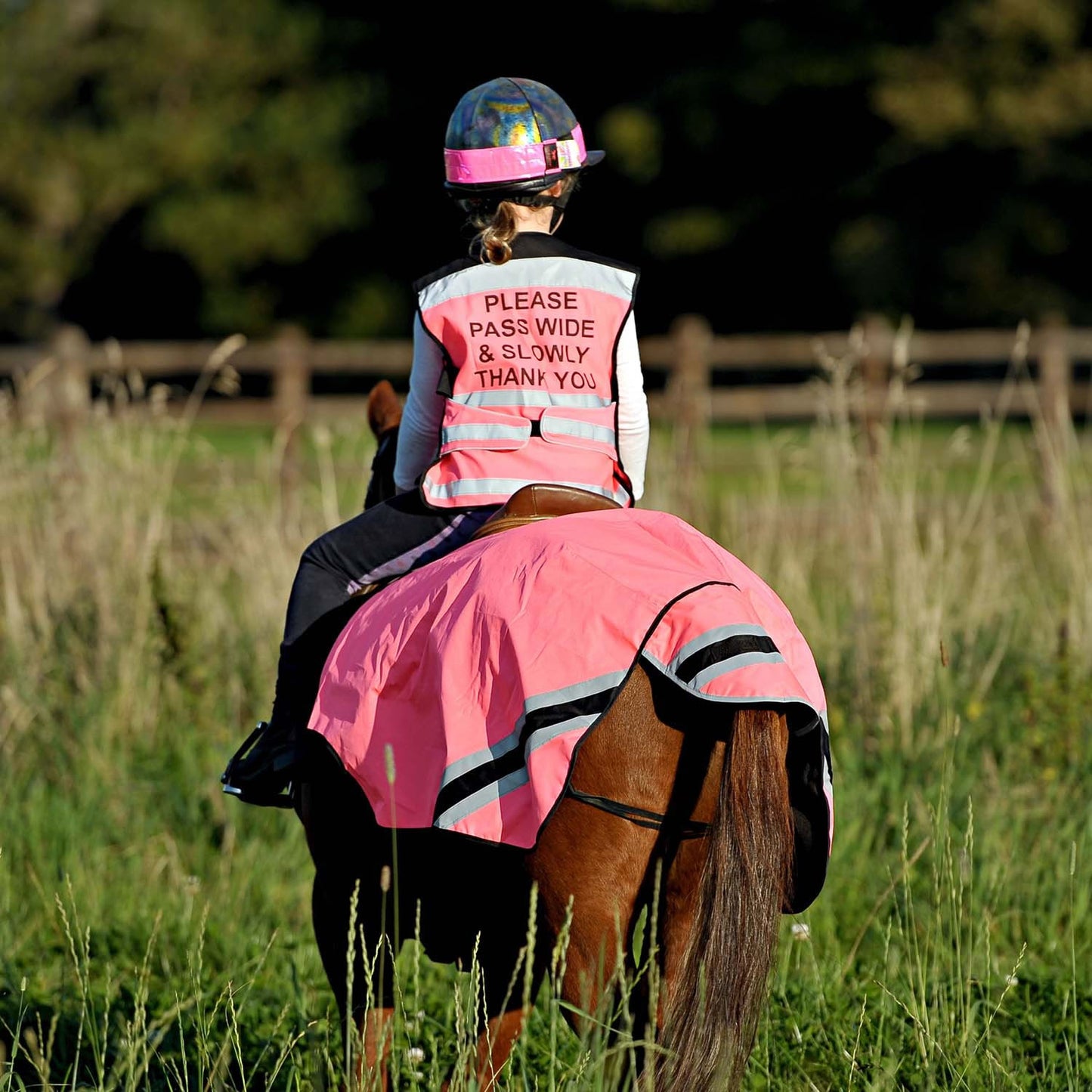 Equisafety Hi-Vis Waterproof Wrap Around Rug - Pink