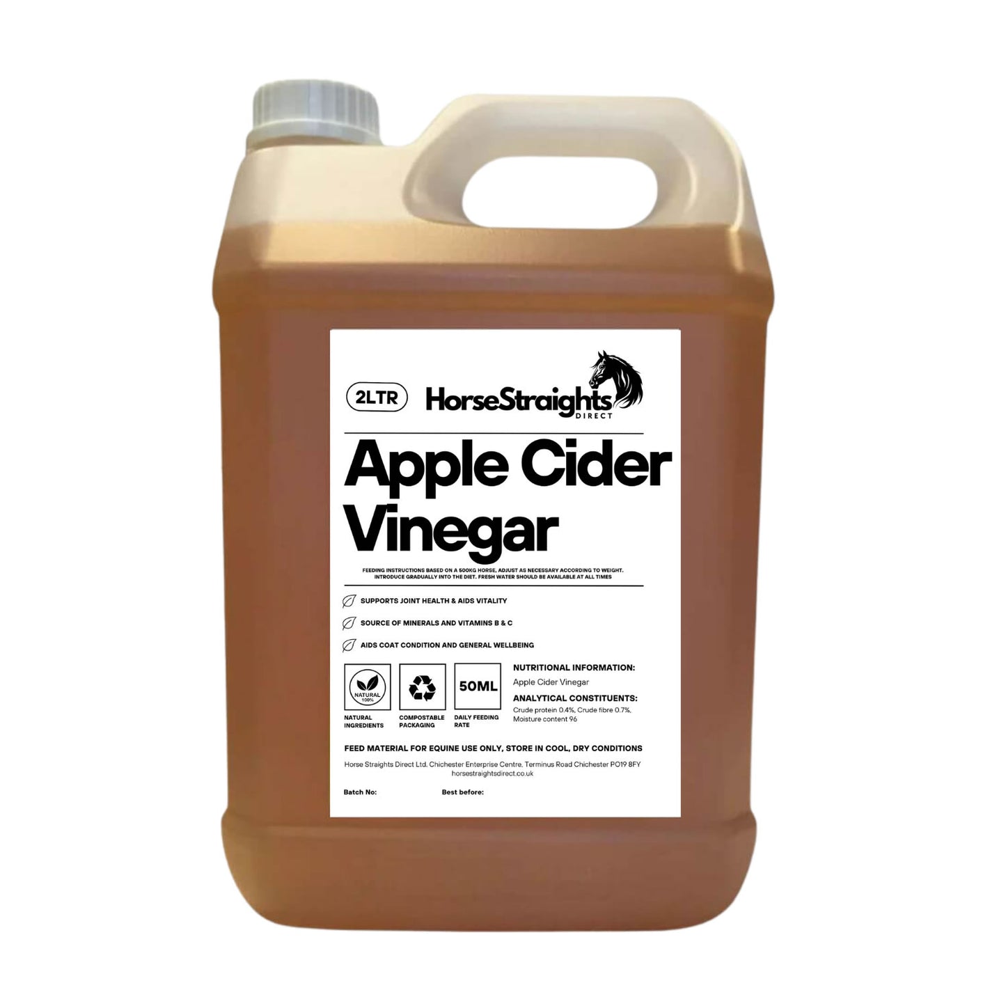 Horse Straights Direct Apple Cider Vinegar - 2 Litres