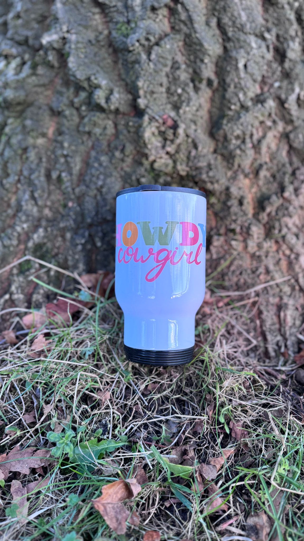 Howdy Cowgirl 14oz Handled Travel Mug