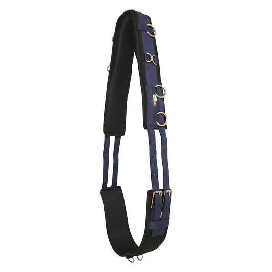 Imperial Riding Lunging Girth Deluxe Extra Navy / Rose Gold