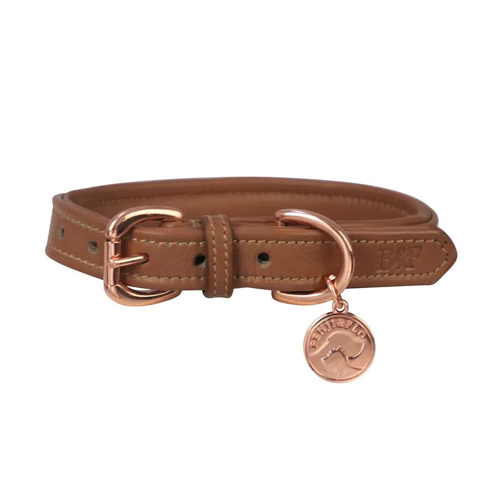 Benji & Flo Deluxe Padded Leather Dog Collar