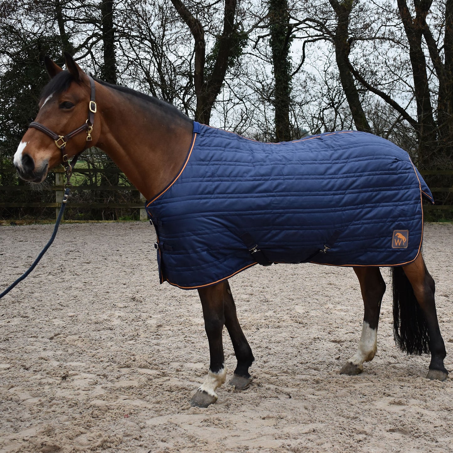 Whitaker Pippa Stable Rug 100g - Navy/Orange