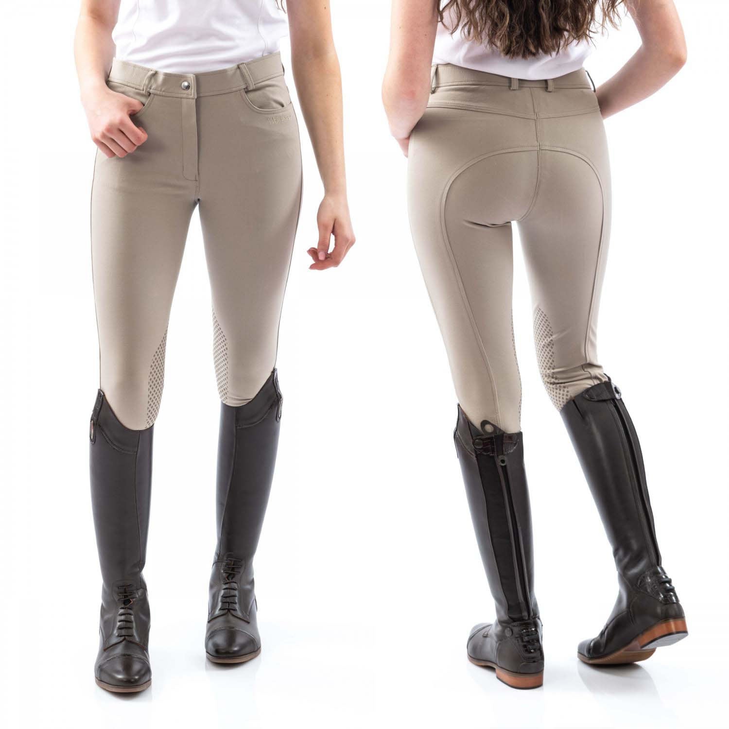 Whitaker B155l Clayton Ladies Breeches With Grip Knee - Beige
