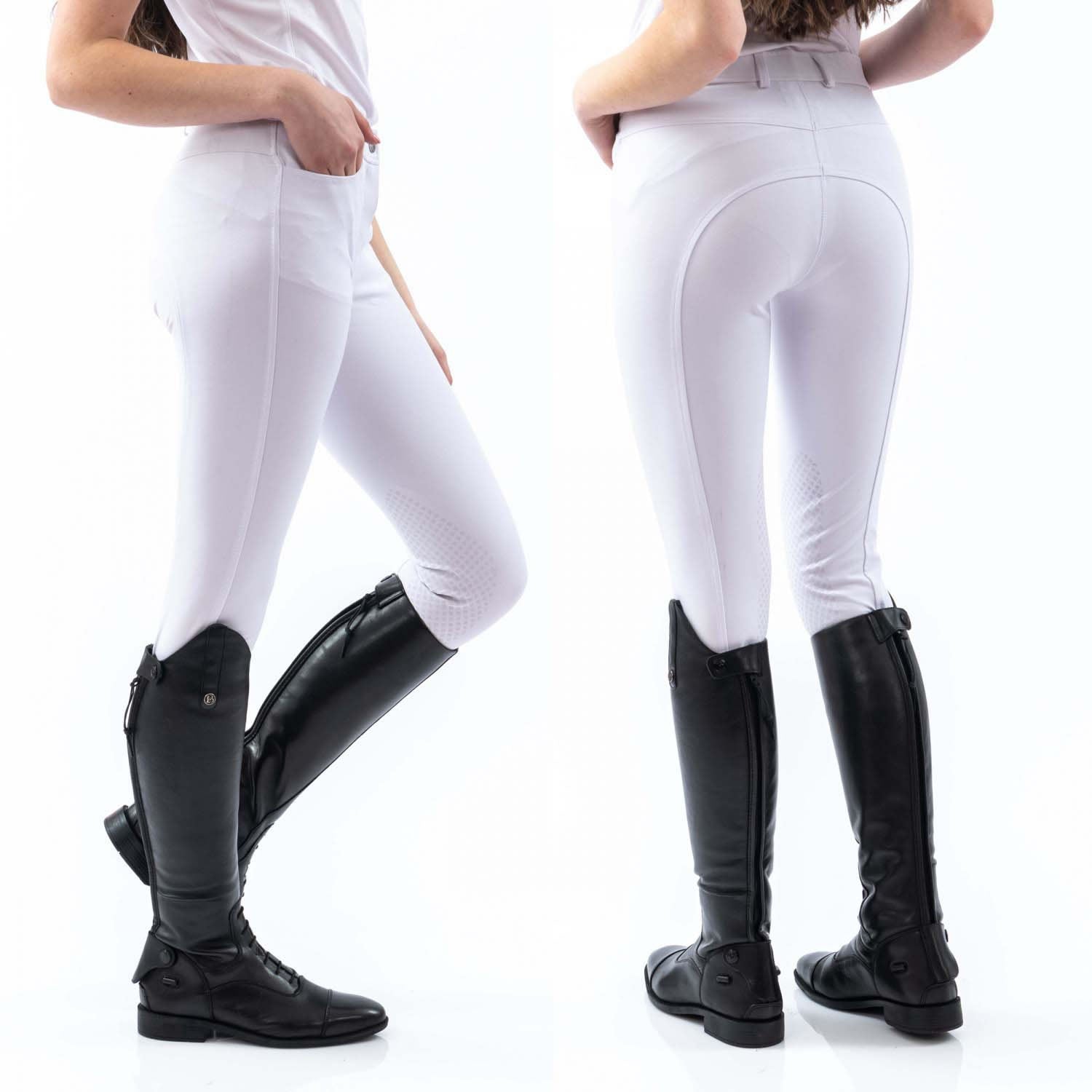 Whitaker Clayton Ladies Breeches With Grip Knee - White