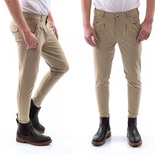 Whitaker B155m Clayton Mens Breeches With Grip Knee - Beige