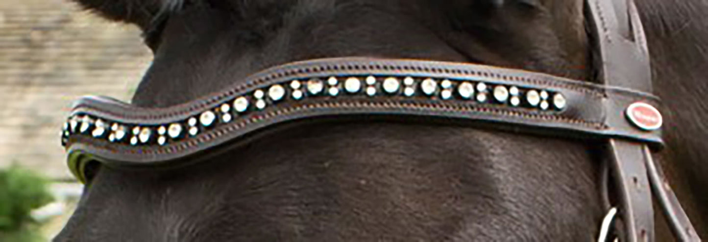 Whitaker Lynton Curved Diamante Browband - Havana
