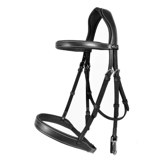 Whitaker Br104 Madrid Snaffle Bridle Black