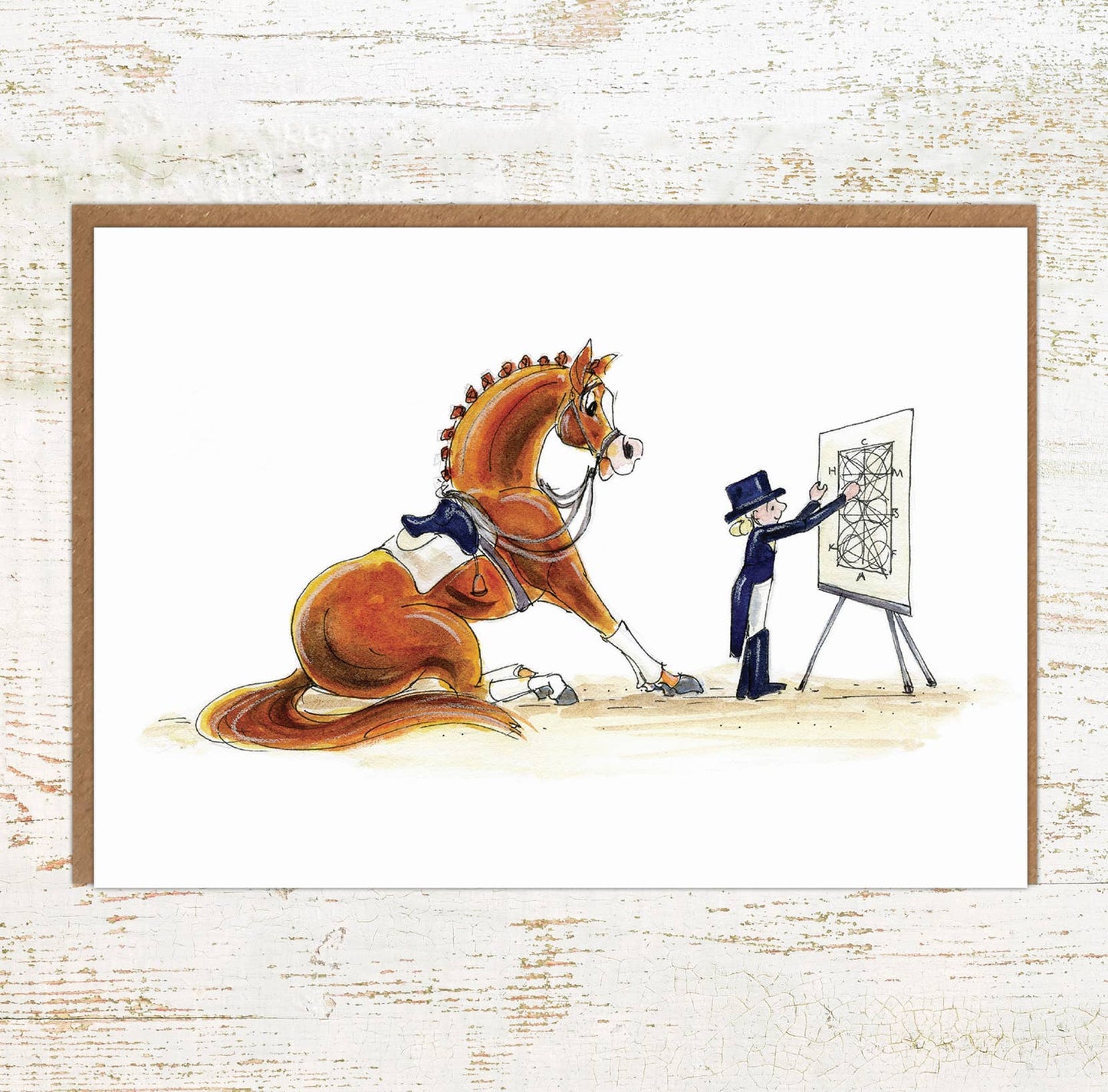 Schoolmaster - A6 Dressage Horse Greeting / Birthday Card