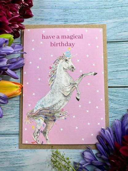 Birthday Unicorn |  Eco Friendly Gift Card