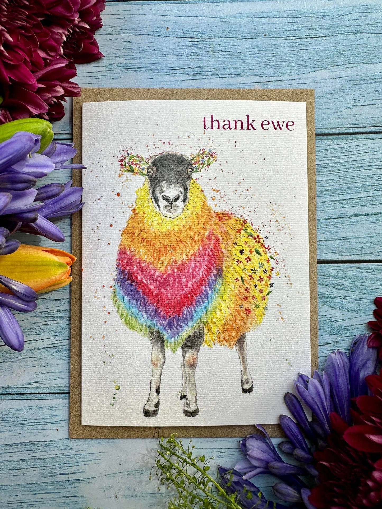 Thank You Rainbow Sheep | Eco Friendly Gift Card