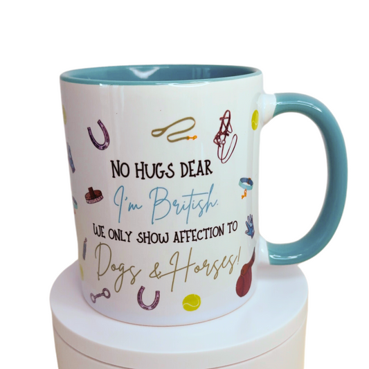 *Personalised* No Hugs Dear - Dogs & Horses Colour Tone Mug