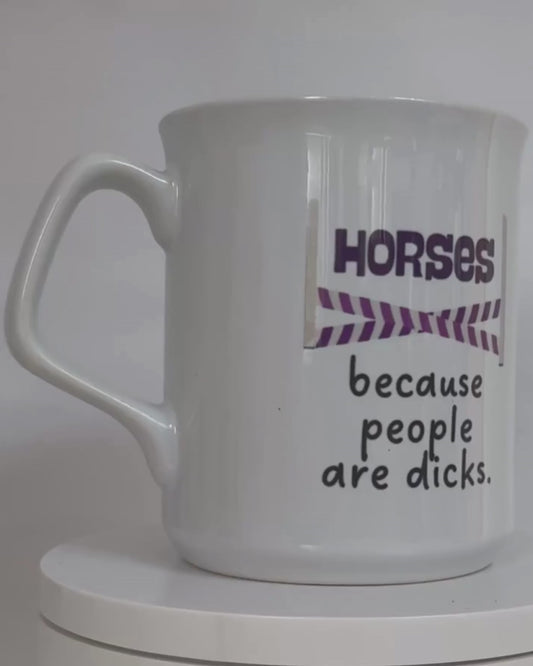 *Personalised* Horses - People are Dicks Mug